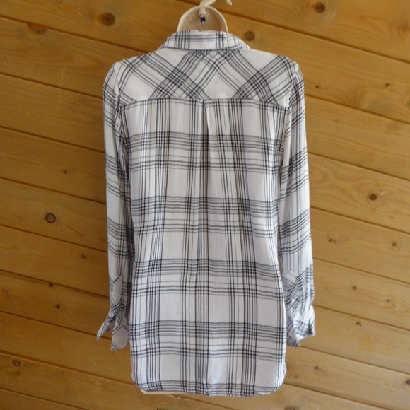 Rails Black White Check Plaid Button Up Shirt XS - Picture 7 of 8